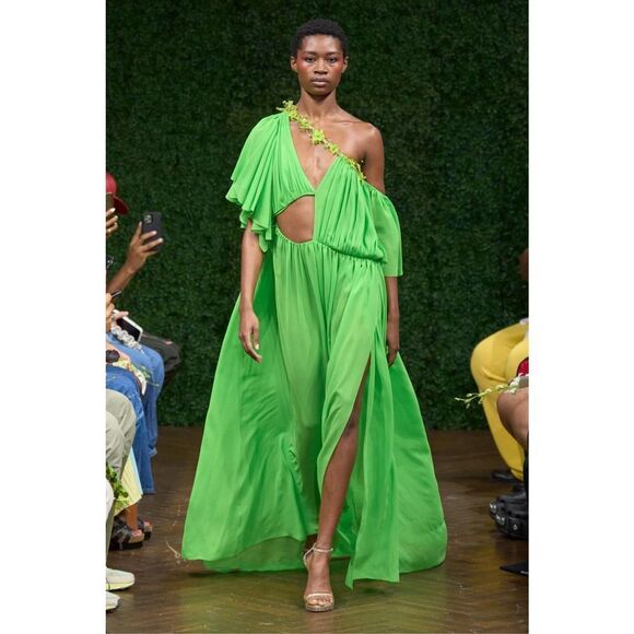 Aliette Embellished Cut-Out Silk Chiffon Gown - Picture 1 of 13
